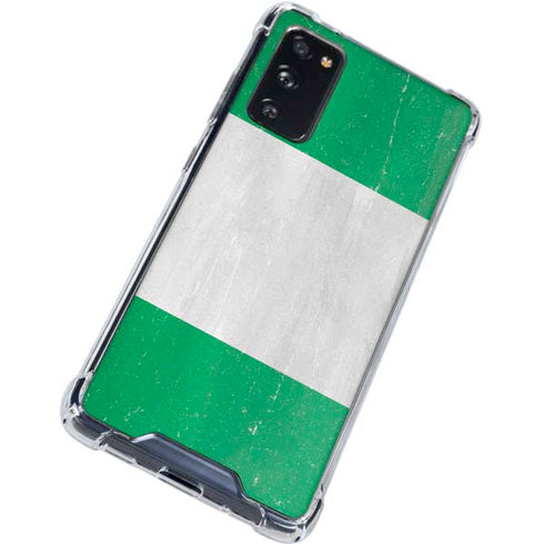 Nigeria Flag Distressed Galaxy S20 FE Clear Case
